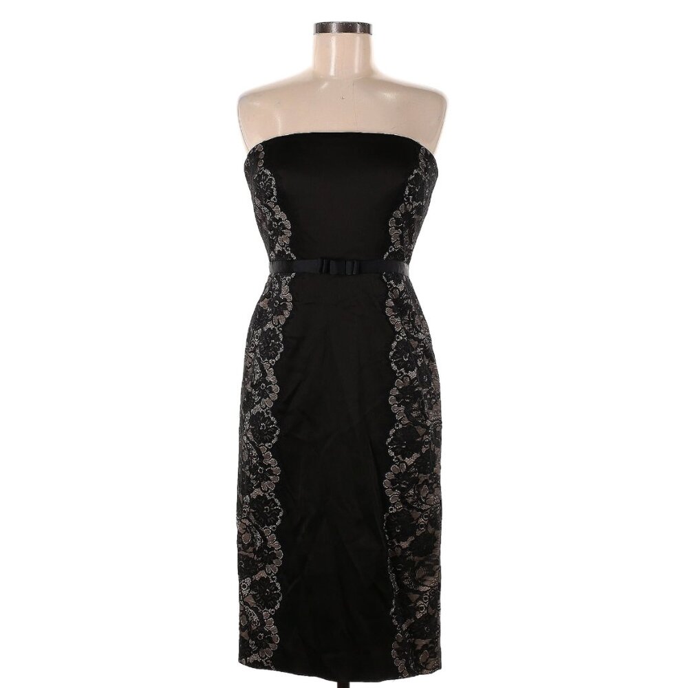 Tadashi Shoji Black Sheath Midi Dress